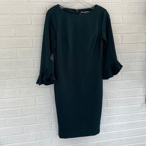 Teal 3/4 sleeve cocktail dress